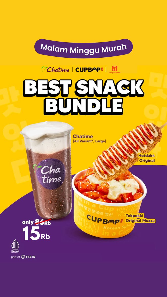 jodohren's tweet photo. @moodnyaapa Promo Shopeefood X Chatime X Cupbop 

https://t.co/9jpkIS4iXF https://t.co/WXf0W2wKKG