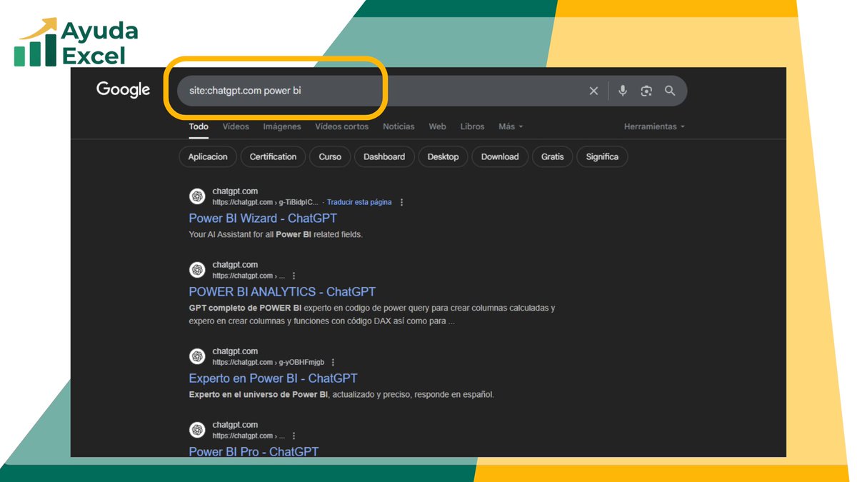 AyudaExcel's tweet image. Cuando haces una búsqueda en el repositorio de GPT de OpenAI, los resultados no salen en el orden que te gustaría. 

Mi forma de buscar GPT es a través de Google introduciendo &quot;site:chatgpt.com power bi&quot;.
Así sí aparecen por orden de popularidad.