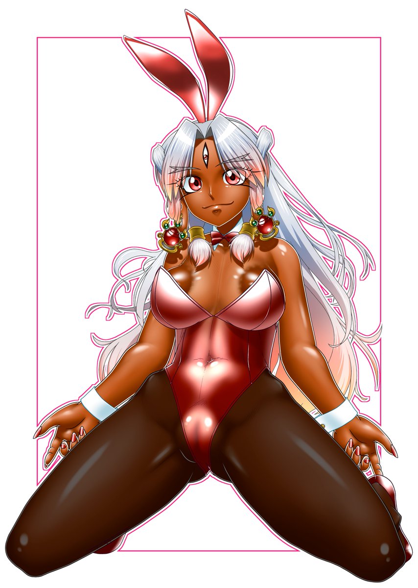 #バニーの日 
過去絵加筆でバニーニテン様
今回レオタードとカフスが描きおろし 