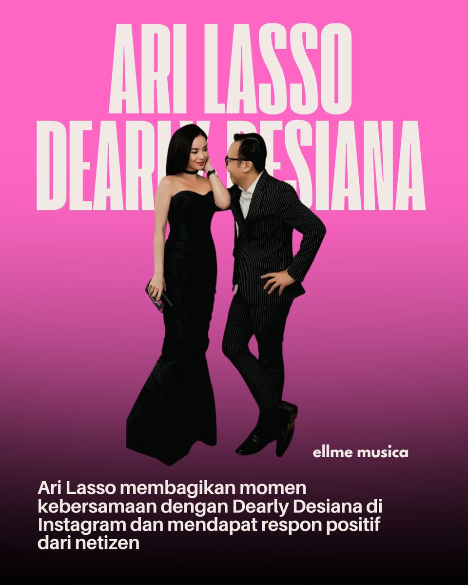 ellmemusica's tweet photo. Ari Lasso membagikan momen kebersamaan dengan Dearly Desiana di Instagram @ari_lasso  yang mendapat respon positif dari netizen. 

Ari Lasso dan Dearly Desiana terlihat kompak dgn pakaian serba hitam.

Netizen memberikan dukungan dan ucapan selamat atas hubungan baru Ari Lasso. https://t.co/mU0VoDLNlt