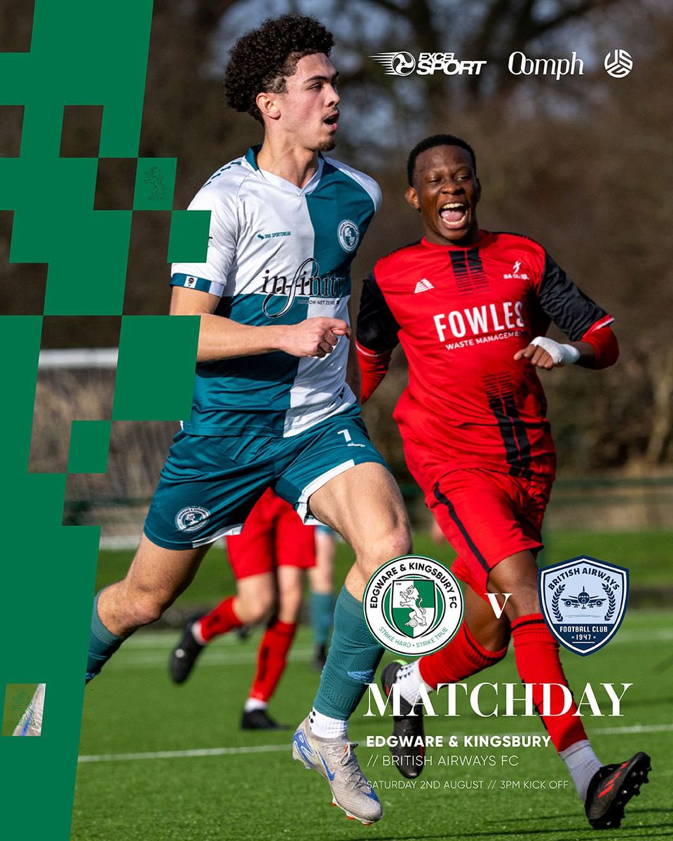 Edgware & Kingsbury Football Club (@e_k_fc) on Twitter photo 📣 It’s matchday for #TheWares & it’s the <a href="/EmiratesFACup/">Emirates FA Cup</a> Extra Preliminary Round.
🆚 <a href="/BritishAFC/">British Airways FC</a>
⚽️ 3PM kick off
🎟️ £8 Adults
🎫 £2 U16’s (FA rules)
😎 The master plan…
🚘 Park up
🍺 Grab a drink
🍔 Get a bite
⚽️ Watch the game
🎸 Head to the <a href="/oasis/">Oasis</a> concert
#UpTheWares 📣 It’s matchday for #TheWares & it’s the <a href="/EmiratesFACup/">Emirates FA Cup</a> Extra Preliminary Round.
🆚 <a href="/BritishAFC/">British Airways FC</a>
⚽️ 3PM kick off
🎟️ £8 Adults
🎫 £2 U16’s (FA rules)
😎 The master plan…
🚘 Park up
🍺 Grab a drink
🍔 Get a bite
⚽️ Watch the game
🎸 Head to the <a href="/oasis/">Oasis</a> concert
#UpTheWares