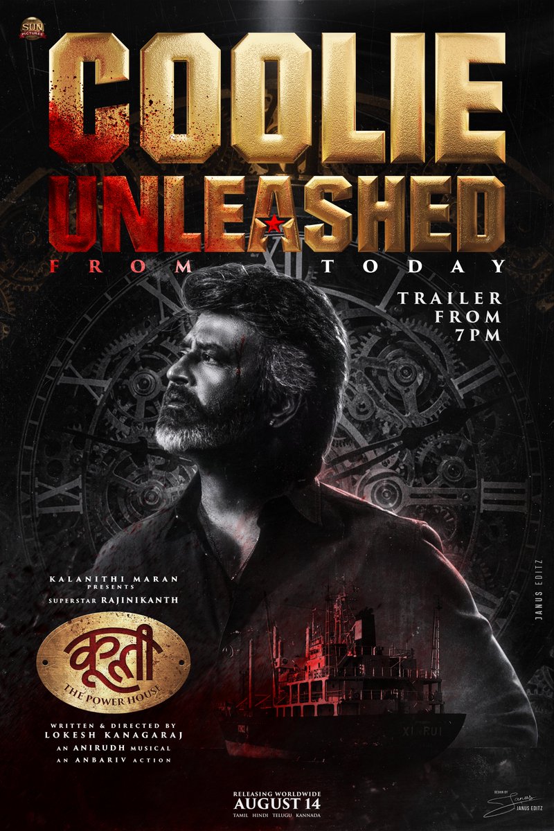 Simple Edit for #CoolieUnleashed | 3 hrs to go 🪓🧨🔥

Hope all will like it✨

<a href="/RajiniFollowers/">Rajini✰Followers</a> #Rajinikanth𓃵 <a href="/Dir_Lokesh/">Lokesh Kanagaraj</a> <a href="/anirudhofficial/">Anirudh Ravichander</a> <a href="/anbariv/">AnbAriv</a> <a href="/Dir_Chandhru/">Chandhru Anbazhagan</a> <a href="/gopiprasannaa/">Gopi Prasannaa</a>

#Jailer2 #CoolieThePowerhouse #CoolieFromAug14 #Coolie #Powerhouse #CoolieTrailer #CoolieAudioLaunch
