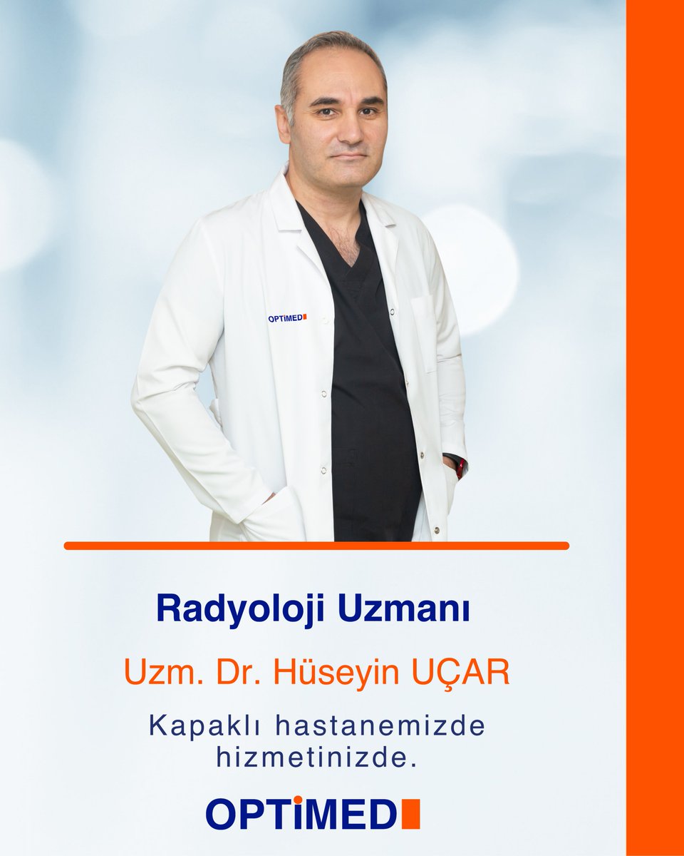 Radyoloji Uzmanı Uzm. Dr. Hüseyin UÇAR, Kapaklı Özel Optimed Hastanesi’nde hasta kabulüne başlamıştır.

☎Detaylı bilgi ve randevu için 0282 726 05 55 numaralı çağrı merkezimizi arayabilirsiniz.

#OptimedHastanesi #OptimedSağlıkGrubu #SağlığınızGüvende #Radyoloji #RadyolojiUzmanı