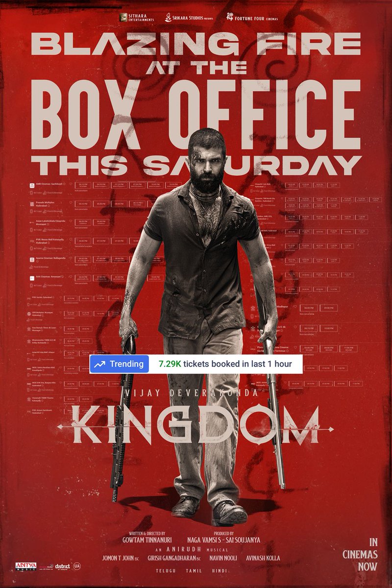 SureshPRO_'s tweet image. #Kingdom marches ahead with massive momentum - over 7K+ tickets booked every hour on @BookMyShow, as fans transform theatres into grand celebrations! ❤️‍🔥

#BlockBusterKingdom