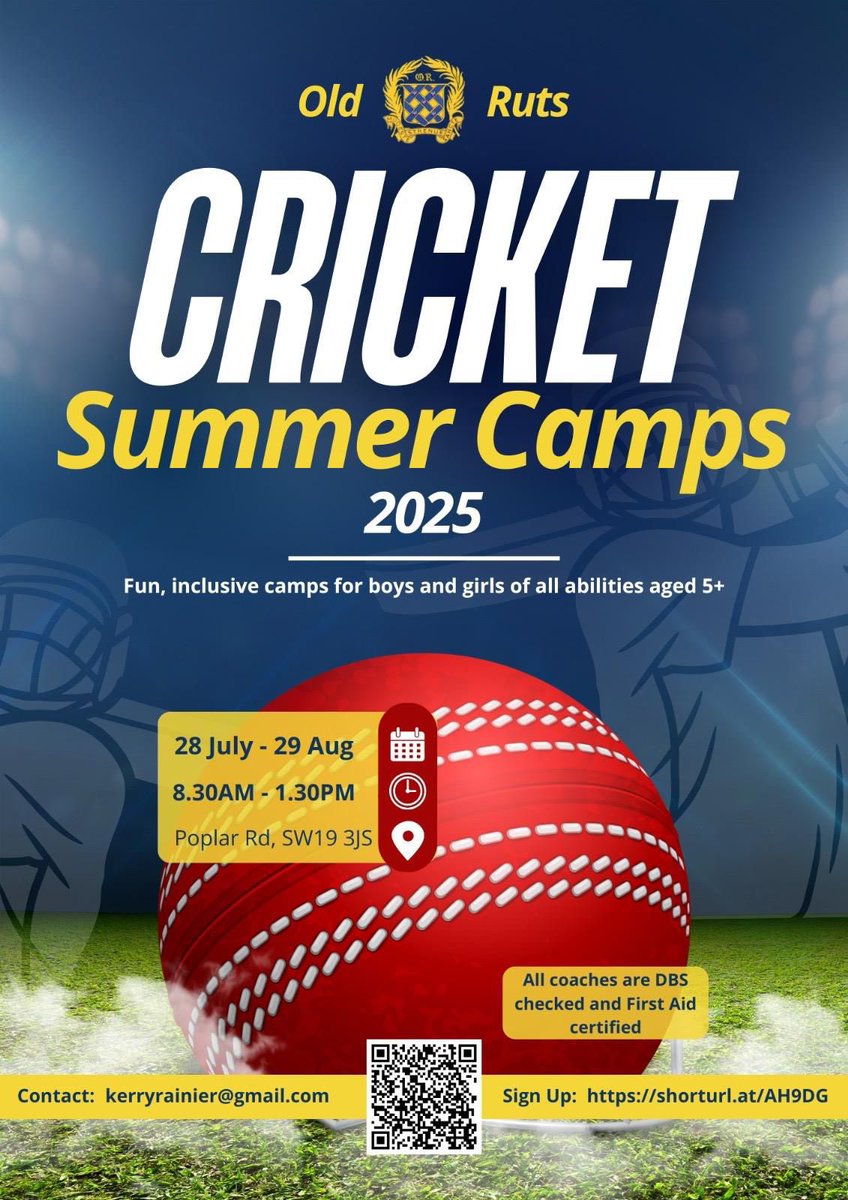 🏏 Old Ruts Cricket Summer Camps are well underway. Loads of fun, learning and cricket action with our brilliant coaches 🙌🏻 
Looking for something to keep your 4–14 year old entertained this summer? Get them booked in. 
👉 club.spond.com/landing/course…

#CricketCamp #OldRuts