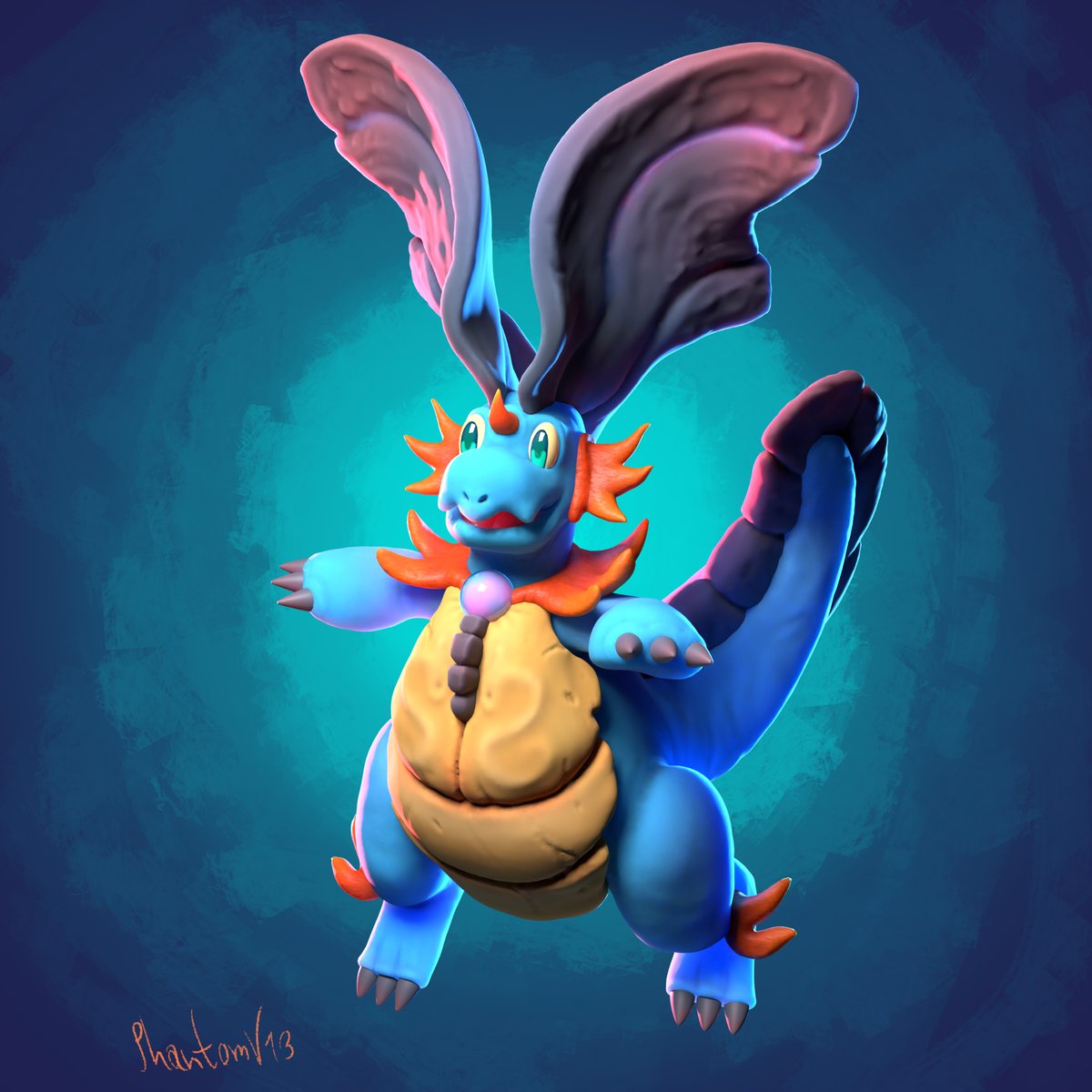 PhantomV13's tweet photo. Made mega Dragonite blue.

#pokemon #PokemonLegendsZA #blender #b3d https://t.co/cAdeJZt9mY