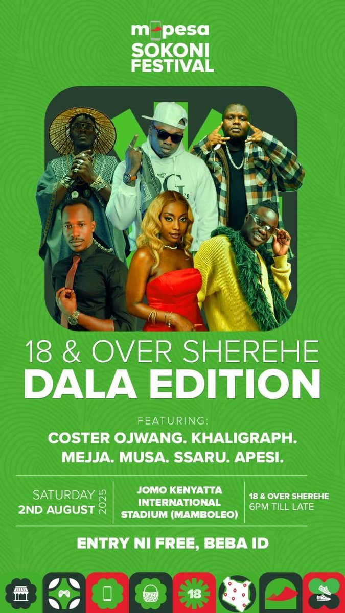 Join the MPESA Sokoni Festival today in the Greater Western Region! Shop epic deals with 150+ vendors &amp; catch the concert at Jomo Kenyatta International Stadium from 6pm (free entry, bring ID). Pay on a till using M-Pesa app and get 18% cashback!
#MPESASokoni <a href="/SafaricomPLC/">Safaricom PLC</a>