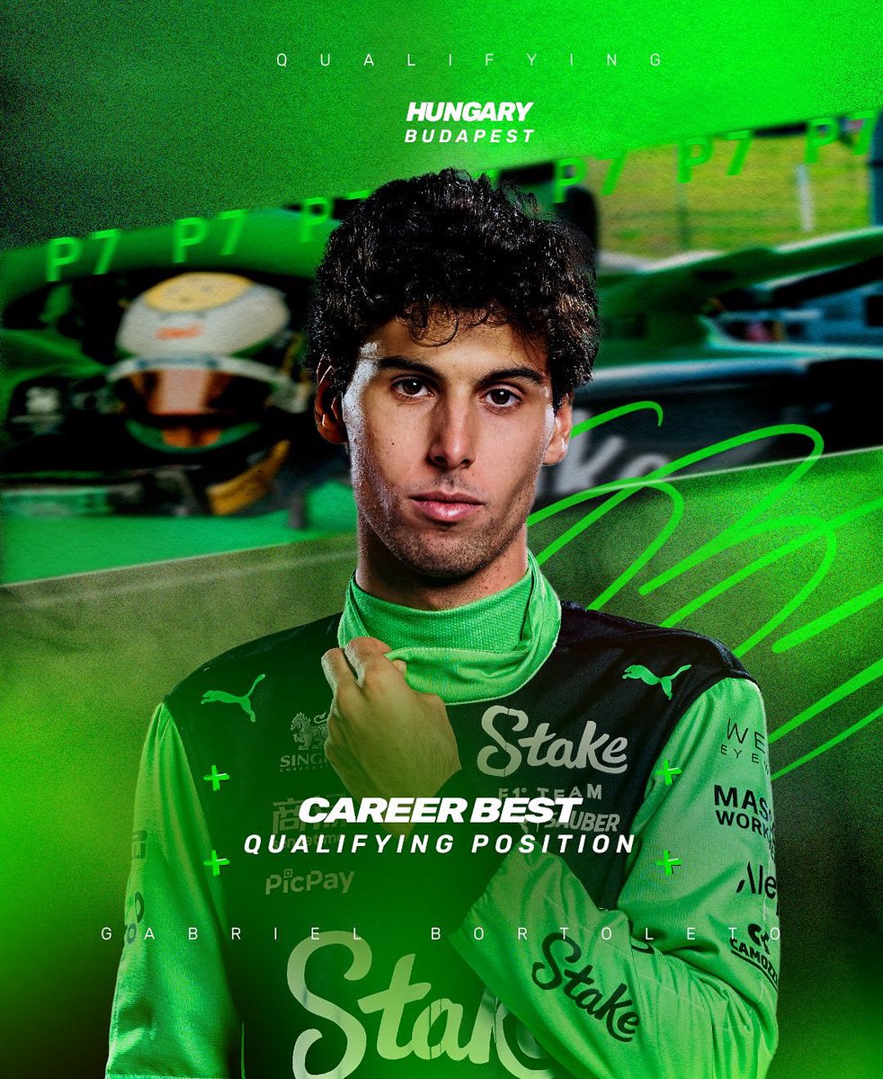 Stake F1 Team KICK Sauber (@stakef1team_ks) on Twitter photo A career best qualifying position for <a href="/gabortoleto85/">Gabriel Bortoleto</a> , starting tomorrow's Hungarian GP in P7 💪
Vamos Gabi! 🦋 A career best qualifying position for <a href="/gabortoleto85/">Gabriel Bortoleto</a> , starting tomorrow's Hungarian GP in P7 💪
Vamos Gabi! 🦋