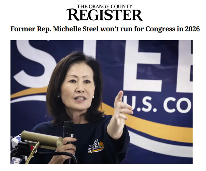 Michelle Steel (@michellesteelca) on Twitter photo I'm proud of my service in Congress and grateful to those who elected me.
Every day, President <a href="/realDonaldTrump/">Donald J. Trump</a> and the Trump administration are accomplishing great and historic achievements for the American people.
I want to help advance President Trump's tough-on-China trade I'm proud of my service in Congress and grateful to those who elected me.
Every day, President <a href="/realDonaldTrump/">Donald J. Trump</a> and the Trump administration are accomplishing great and historic achievements for the American people.
I want to help advance President Trump's tough-on-China trade