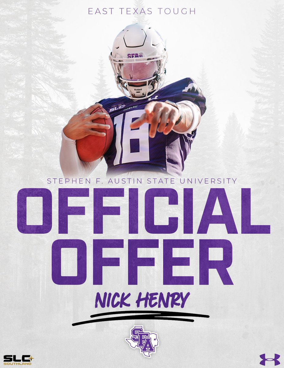 Nick Henry (@nickh3nryy) on Twitter photo Blessed to receive an official offer from <a href="/SFA_Football/">Lumberjack Football</a> 🪓!!!
<a href="/SFACoachGraf/">Garrett Graf</a> <a href="/CoachXG/">Xavier G.</a> Blessed to receive an official offer from <a href="/SFA_Football/">Lumberjack Football</a> 🪓!!!
<a href="/SFACoachGraf/">Garrett Graf</a> <a href="/CoachXG/">Xavier G.</a>