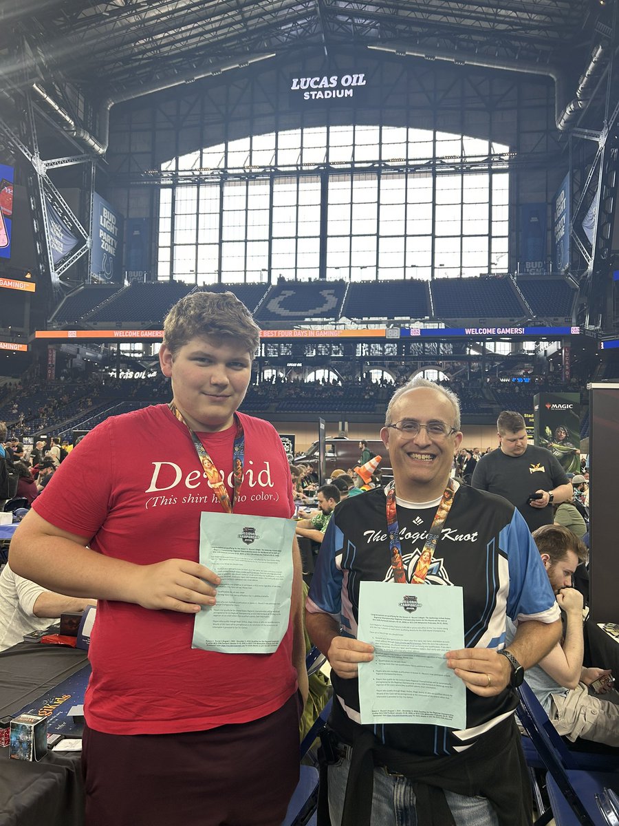 “Magic Camp” was 4+ days of <a href="/wizards_magic/">Magic: The Gathering</a> w/ 7 kids, parents, &amp; pros (<a href="/NicoleTipple/">Nicole Tipple</a> <a href="/Nathansteuer1/">Nathan Steuer</a> <a href="/SamuelHBlack/">Sam Black</a> , &amp; Paul Green). First of many videos at youtu.be/vxiwIaW6BT8 .

The 1st RCQ at #GenCon2025 was won by a kid (Robbie) &amp; a parent (<a href="/adamfischer71/">Adam Fischer</a> ).

Coincidence?