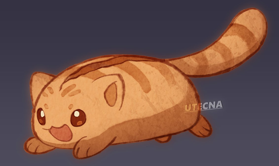 UTECNA's tweet image. Bread Cat (Brotkatze/Brotze) for my @/MysticMelody4D on #ArtFight!