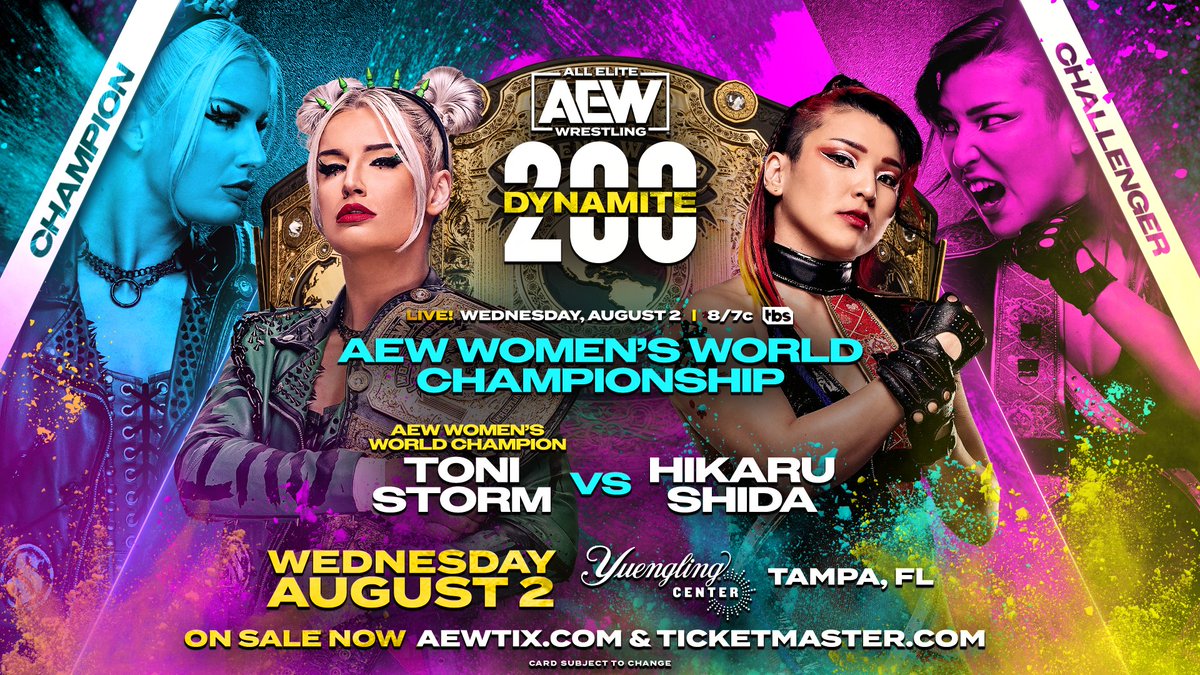 istomatoafruit's tweet image. On this day 2 years ago, @shidahikaru defeated Toni Storm to become the new AEW Women's World Champion in the main event. #AEWDynamite200