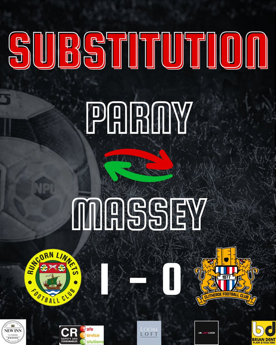 Clitheroe FC (@clitheroefc) on Twitter photo 64' SUBSTITUTION 
โก๏ธ Parny 
โก๏ธ Massey
Time to shine, Jack! 64' SUBSTITUTION 
โก๏ธ Parny 
โก๏ธ Massey
Time to shine, Jack!