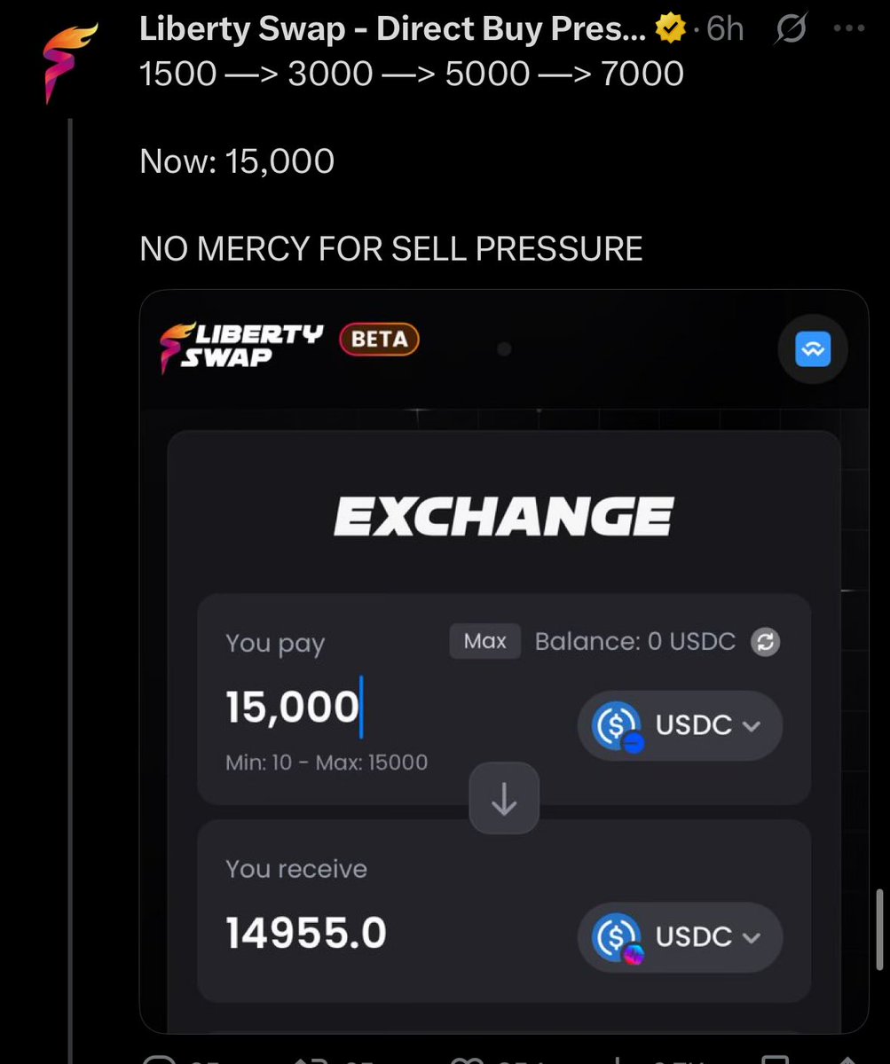15,000 limits for liberty swap 🔥 

Buy PulseChain directly with your crypto wallet