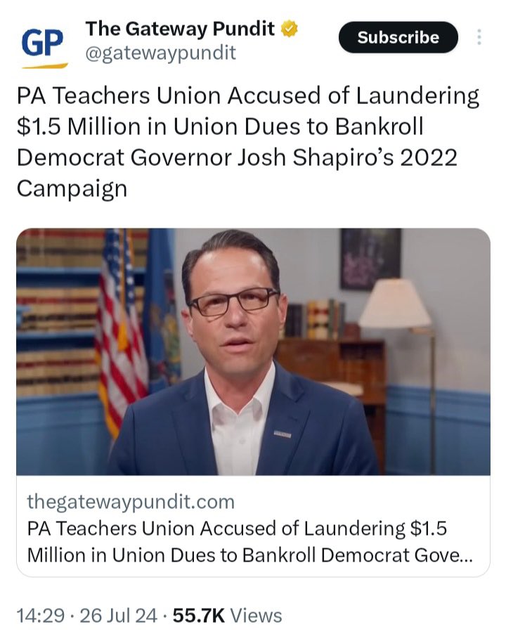<a href="/GovernorShapiro/">Governor Josh Shapiro</a> You’re corrupt!