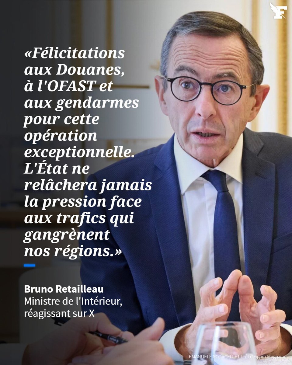 «Une saisie historique» : 1878 kg de drogues interceptés aux îles Marquises mi-juillet, annonce Bruno Retailleau. l.lefigaro.fr/ziE