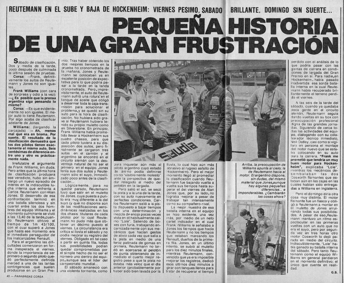 PatoG82's tweet image. Notas de revista Corsa 👉 drive.google.com/file/d/1SRZD_9…

#CarlosReutemann #AlanJones #NelsonPiquet #Hockenheim #Formula1 #WilliamsF1 #RevistaCorsa