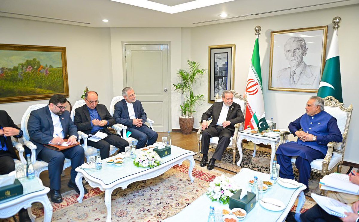 Ministry of Foreign Affairs - Pakistan (@foreignofficepk) on Twitter photo Deputy Prime Minister/Foreign Minister, Senator Mohammad Ishaq Dar <a href="/MIshaqDar50/">Ishaq Dar</a>, met with Iranian Foreign Minister, Seyyed Abbas Araghchi <a href="/araghchi/">Seyed Abbas Araghchi</a>, in Islamabad today. FM Araghchi is part of Iranian President Dr. Masoud Pezeshkian’s delegation for his state visit to Pakistan. Deputy Prime Minister/Foreign Minister, Senator Mohammad Ishaq Dar <a href="/MIshaqDar50/">Ishaq Dar</a>, met with Iranian Foreign Minister, Seyyed Abbas Araghchi <a href="/araghchi/">Seyed Abbas Araghchi</a>, in Islamabad today. FM Araghchi is part of Iranian President Dr. Masoud Pezeshkian’s delegation for his state visit to Pakistan.