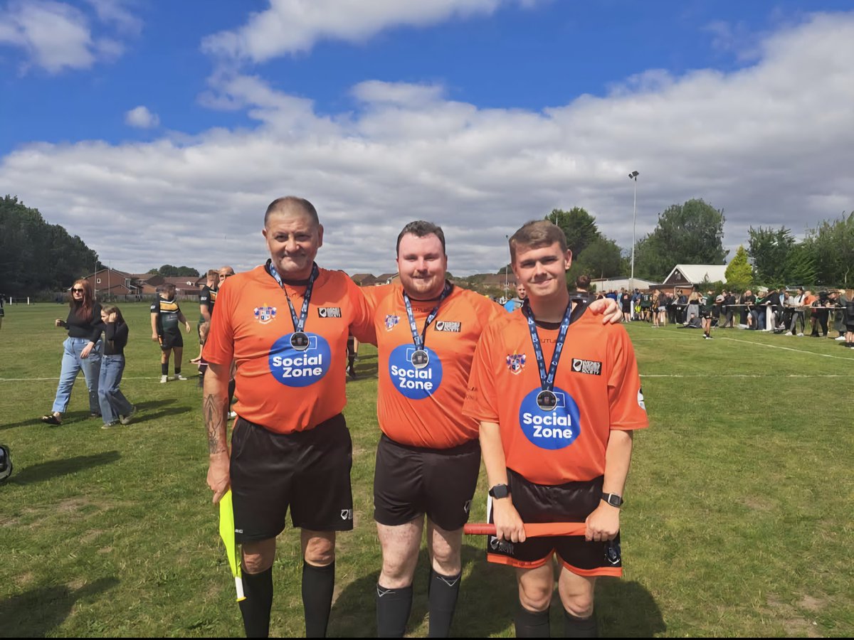 Congratulations to the 3 Society Members <a href="/Jordan_E_G23/">Jordan</a> <a href="/alfiethompson06/">Alfie Thompson</a>, @ on Officiating the NWML Trophy Final at Haresfinch, Well Done Gents great performance 👏