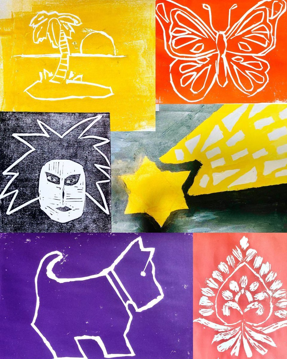 companeros_sp's tweet image. Here are some of the Lino Prints produced in Compañeros 🎨 😀 
#linoprinting #creativerecovery #wellbeing