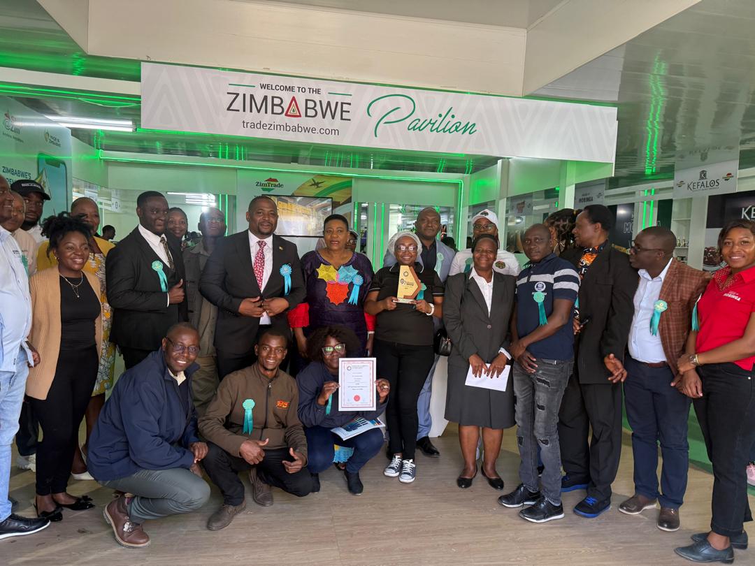ZBCNewsonline's tweet photo. ZimTrade scooped the Best International Exhibit Award at the ongoing 97th Zambia Agricultural and Commercial Show and Exhibit in Lusaka this Saturday.

ZimTrade Chief Executive Officer, Mr Allan Majuru, and Zimbabwe’s top diplomat in Zambia, Ambassador Charity Charamba, received the award at an event presided over by Zambia’s President, His Excellency Hakainde Hichilema and Botswana President, His Excellency Advocate Duma Boko.