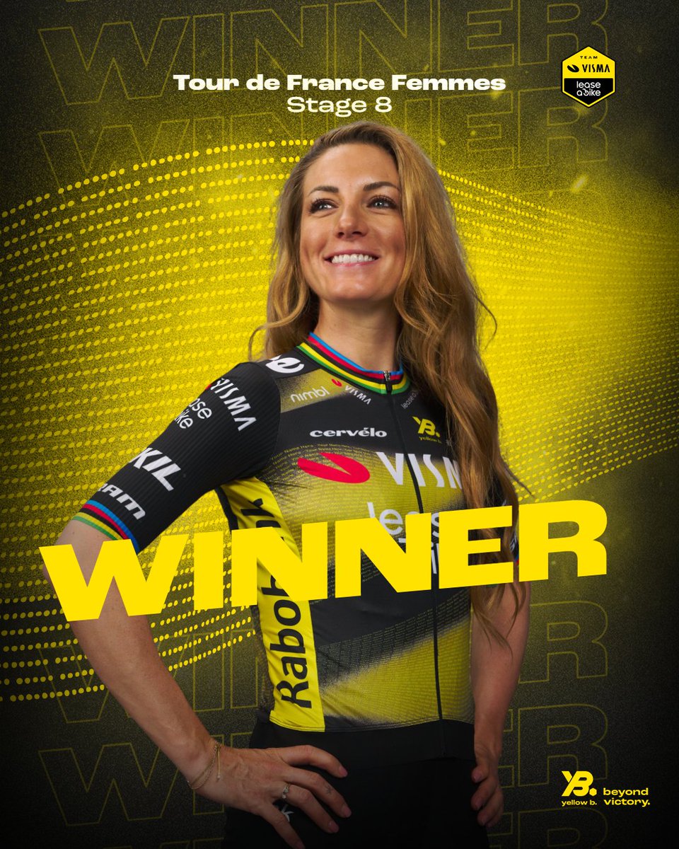 Team Visma | Lease a Bike Women (@visma_lab_women) on Twitter photo ๐ซ๐ท #TDFF2025
๐๐๐๐๐๐
๐๐๐๐! ๐
Pauline solos to stage victory in <a href="/LeTourFemmes/">Le Tour de France Femmes avec Zwift</a> and seals the yellow jersey! ๐๐ ๐ซ๐ท #TDFF2025
๐๐๐๐๐๐
๐๐๐๐! ๐
Pauline solos to stage victory in <a href="/LeTourFemmes/">Le Tour de France Femmes avec Zwift</a> and seals the yellow jersey! ๐๐