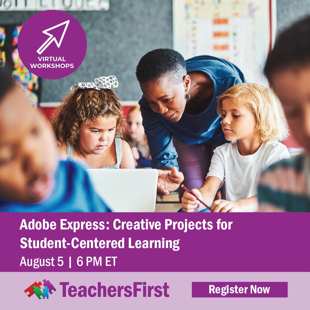 Bring creativity into the classroom with Adobe Express! Discover how to design authentic learning experiences that engage diverse learners while developing essential digital literacy skills at this free virtual workshop: bit.ly/3IyiTJi #AdobeEDUCreative
