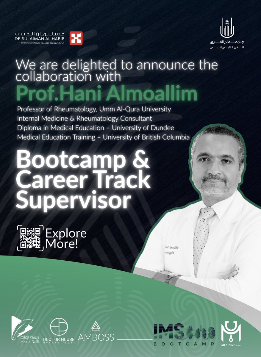 Behind the journey of each track — a supervisor guides, inspires, and shapes the experience 🧩!

We’re honored to announce
Prof. Hani Almoallim
as the supervisor of #IMSBootcamp 
&amp; the Career Track  

🔗 Explore more on the official website : 
(imsbootcamp.com)