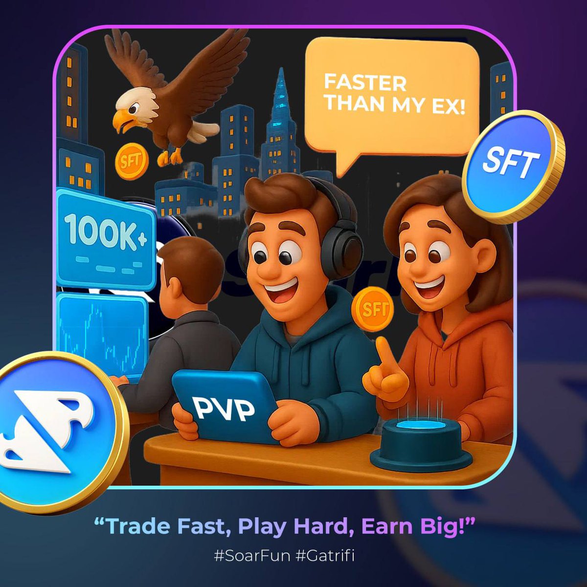 SoarFun’s more than a platform—it’s us.  Play epic games like Mines Classic, trade $SFT, $ETH, $BTC, $TON and other cryptos with lightning-fast 5ms bots, and stake $SFT for juicy rewards.
SoarFun is for everyone. Crypto is for everyone. 
The 5 sec vibe is faster than my ex 🤡😂
