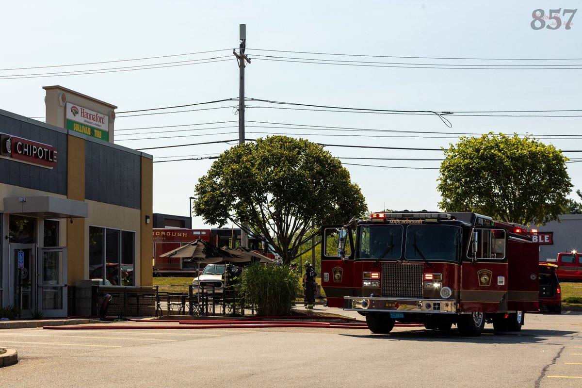 Marlborough Working Fire for an outside fire with extension to the Chipotle on Boston Post Rd West this morning.