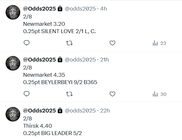 💣Bish! 💣Bash! 💣Bosh!
Saturday treble (3/3) for the <a href="/odds2025/">@Odds2025</a> mob! 
Join the fun. Trial the last 3 months for just £75 (Normally £30 a month).
DM me.