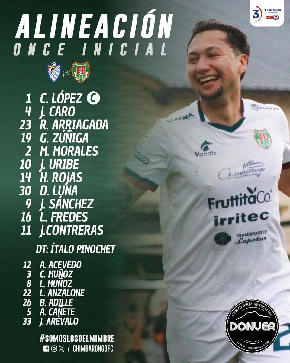 La alineación para enfrentar a Mejillones en la Región de Antofagasta.
Vamos por esos 3 Puntos!!!
🇳🇬💚🇳🇬
#LosDelMimbre