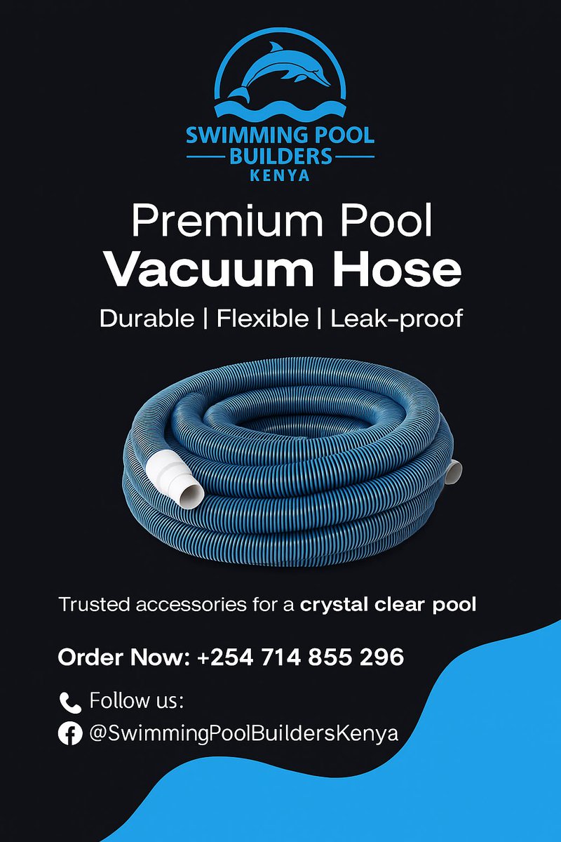Swimming Pool builders Kenya🇰🇪 (@poolbuilderske) on Twitter photo Premium Pool Vacuum Hose
Durable | Flexible | Leak-proof
Tagline:
“Trusted accessories for a crystal clear pool”
Call-to-Action:
📞 Order Now: +254 714 855 296
🌐 Follow us <a href="/PoolbuildersKe/">Swimming Pool builders Kenya🇰🇪</a>
📍Serving Kenya nationwide Premium Pool Vacuum Hose
Durable | Flexible | Leak-proof
Tagline:
“Trusted accessories for a crystal clear pool”
Call-to-Action:
📞 Order Now: +254 714 855 296
🌐 Follow us <a href="/PoolbuildersKe/">Swimming Pool builders Kenya🇰🇪</a>
📍Serving Kenya nationwide
