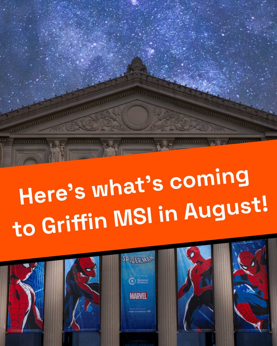 💪 Summer fun is still going strong at Griffin MSI! Visit msichicago.org for more about these upcoming August events:

🔎 8/8: Escape the Museum
⚓️ 8/16: U-505 In-Depth Experience
🎟️ 8/18, 19, 25, 26: Illinois Free Day
🤫 8/24: Low-Sensory Morning
🚲 8/31: Bike the Drive