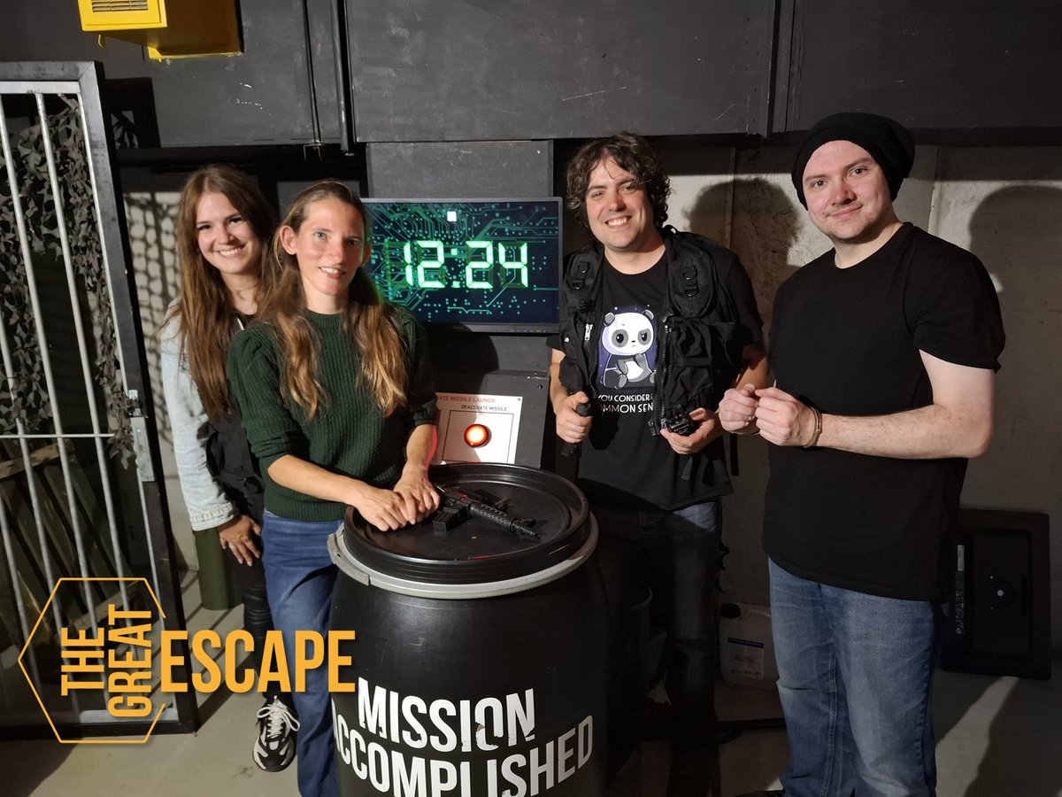 Shane Mc Cormack (@dataforce) on Twitter photo Another great escape room solved! "The mission" at <a href="/greatescapeNL/">The Great Escape</a> - Although I managed to end up in handcuffs still somehow... So did I really escape? Another great escape room solved! "The mission" at <a href="/greatescapeNL/">The Great Escape</a> - Although I managed to end up in handcuffs still somehow... So did I really escape?