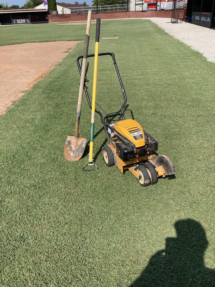 Standard equipment for a baseball field. This is at Nelson Co HS Cardinal Field.