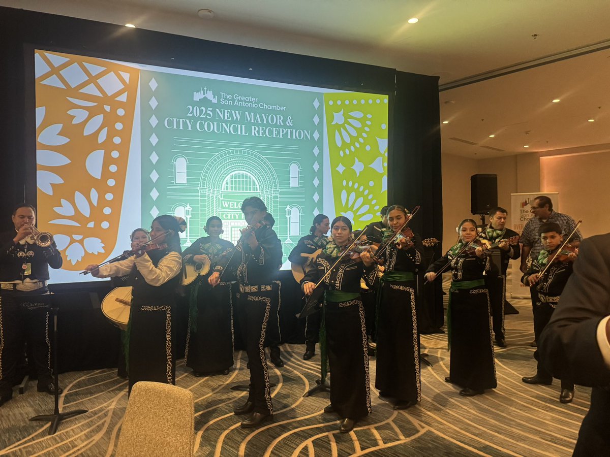 I encourage all to hear Sul Ross Mariachi Sol!  Mr. Gachupin &amp; his students, assisted by Mr. Martinez, Holmes HS Mariachi Director, &amp; former Ross Mariachi students entertained the Mayor, City Council, &amp; Business leaders at a Greater Chamber event.  Students were AMAZING! <a href="/NISD/">Northside ISD</a>