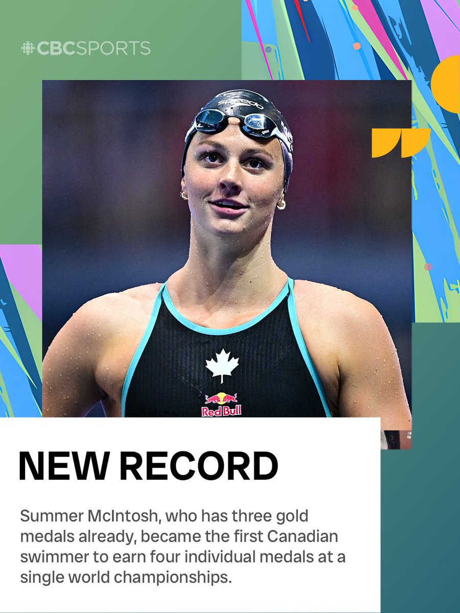 SUMMER MCINTOSH MAKES HISTORY!

The 18-year-old from Toronto continues to write her name in the history books.