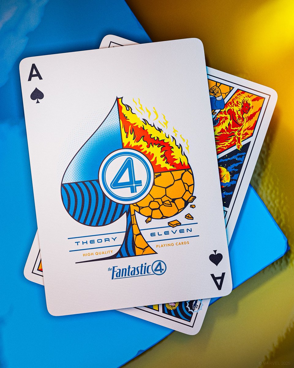 Face it together as a family. Fantastic Four Playing Cards transport you right into the action with all of your favorite characters. Available for Pre-Order at theory11.com/fantasticfour 🔥 #theory11 #marvel #fantasticfour