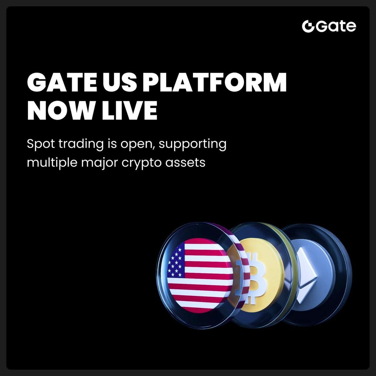 Gate is taking a giant leap into the U.S. market — introducing Gate US — your local gateway to the crypto world! 🇺🇸🚀
With spot trading now live, U.S. users can now access top-tier crypto assets with unmatched speed, security &amp; compliance.
👉 gate.com/share/VVFAVLSK…

This isn't