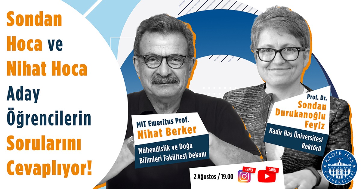 Rektörümüz Prof. Dr. Sondan Durukanoğlu Feyiz, Mühendislik ve Doğa Bilimleri Fakültesi dekanımız MIT Emeritus Prof. Dr. Nihat Berker ile birlikte canlı yayında sorularınızı yanıtlıyor
İzlemek için tıklayın: youtube.com/watch?v=S6LWPe…

#Khas #BizeHas #SanaHas 

Our Rector, Prof. Dr.
