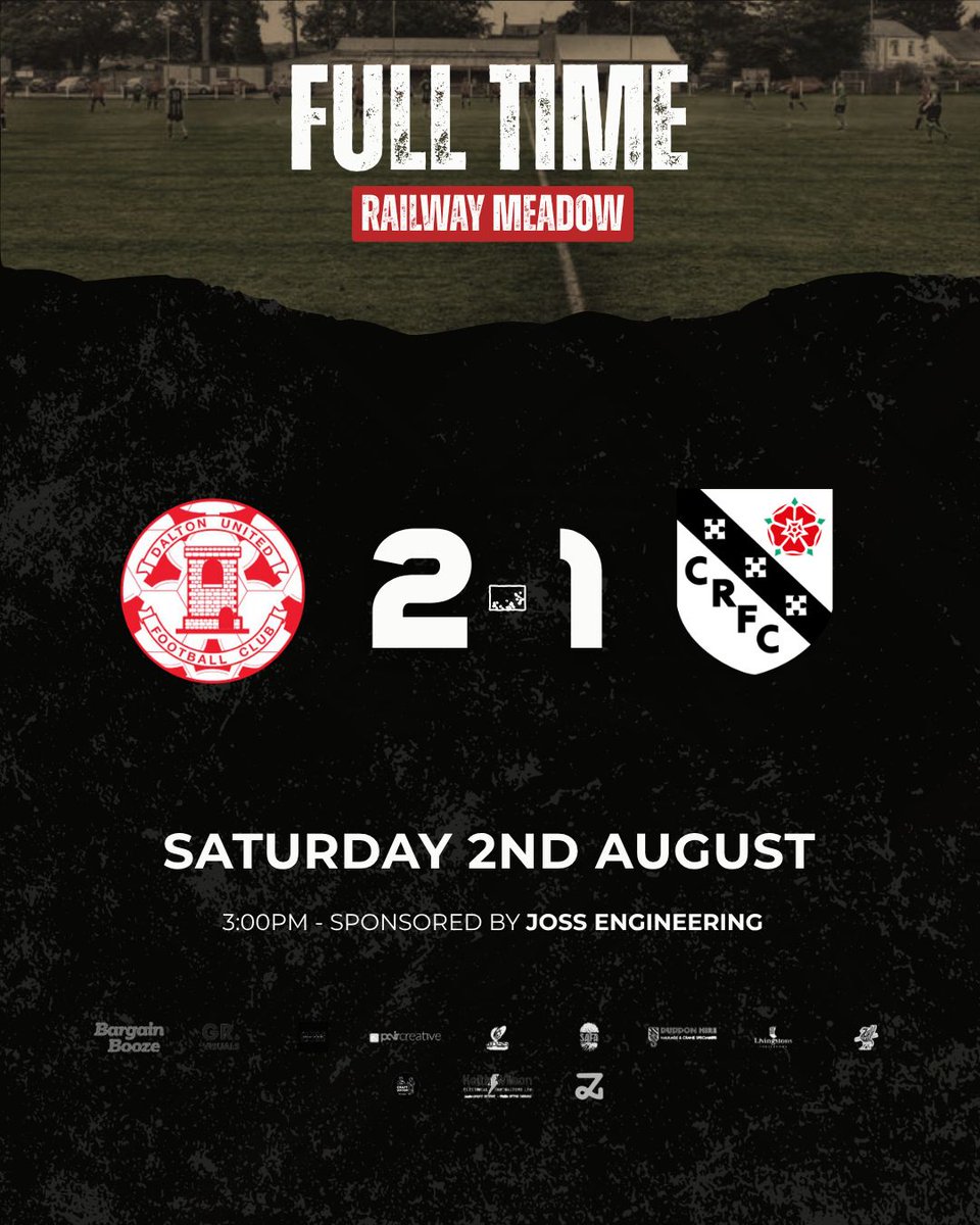 ⚫🔴 𝗙𝗜𝗡𝗔𝗟 𝗦𝗖𝗢𝗥𝗘 🔴⚫

𝟭𝘀𝘁 𝗧𝗘𝗔𝗠 2-1 Charnock Richard
⚽ M Pearson, ⚽ C Fittes