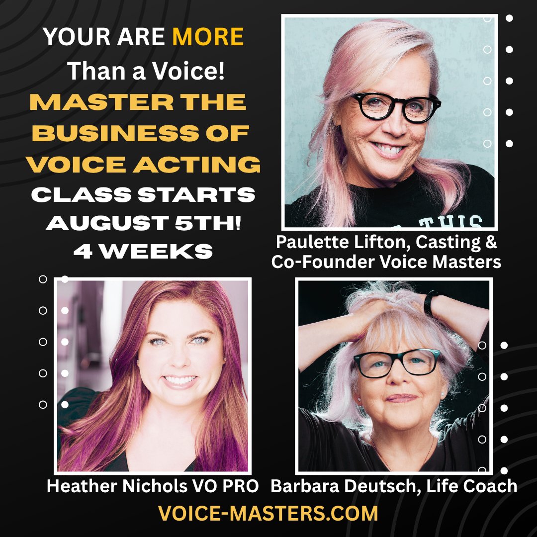 VOMasters's tweet image. 🚨 ONLY 2 SPOTS LEFT! 🚨
Level up your VO career with The Business of Voice Acting Masterclass 🎤
👉 Click “Add to Cart” to grab one of the last 2 spots now!
bit.ly/BIZofVO
#VoiceOver #VoiceActorLife #VoiceOverClass #VOTips #VOCoach