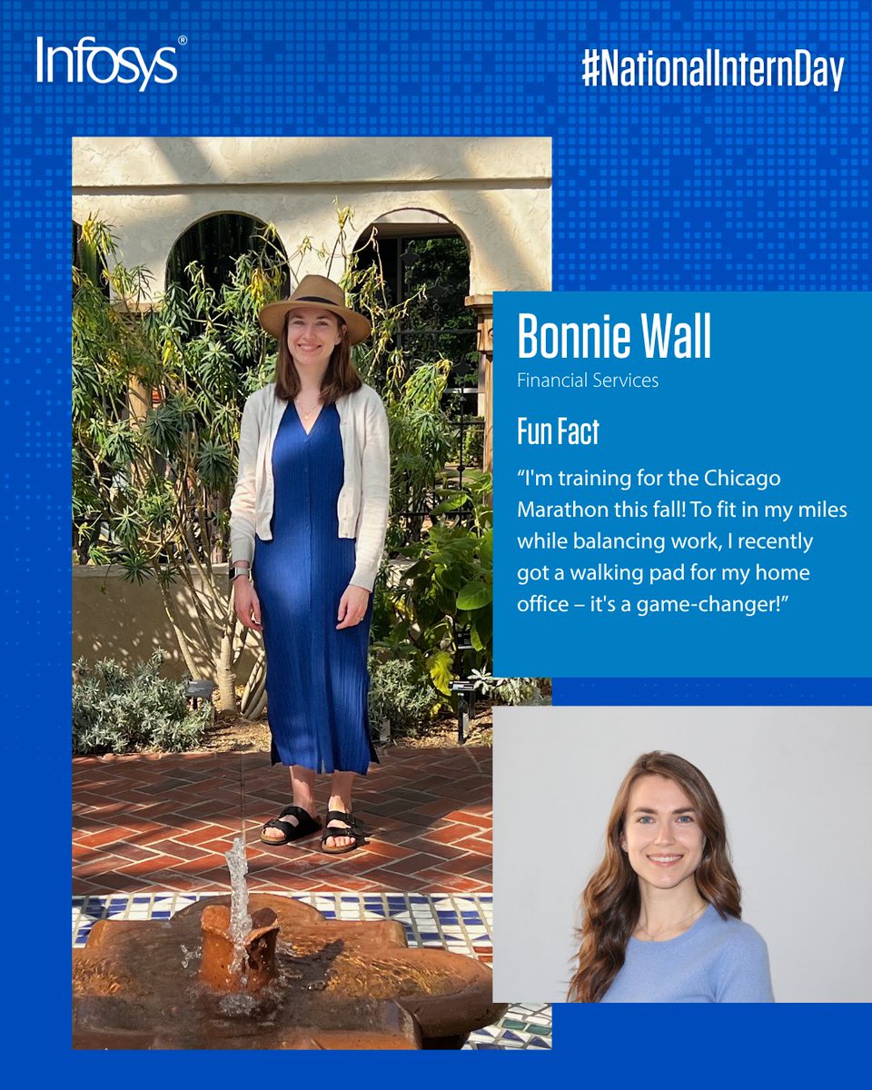 We're celebrating our incredible Infoscion interns all week! ✨ Say hello to Bonnie Wall, who joined us to gain hands-on experience in the financial technology sector. As an intern in our Financial Services department, she’s doing just that!

This summer, she’s been collaborating