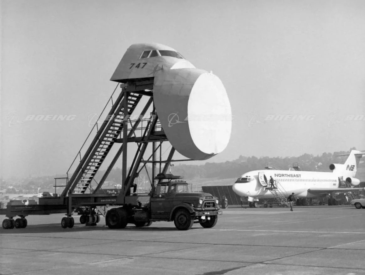 The Boeing 747 "taxi trainer", a vehicle specifically made so that pilots could get used to the height of the 747 while controlling it on a taxiway.