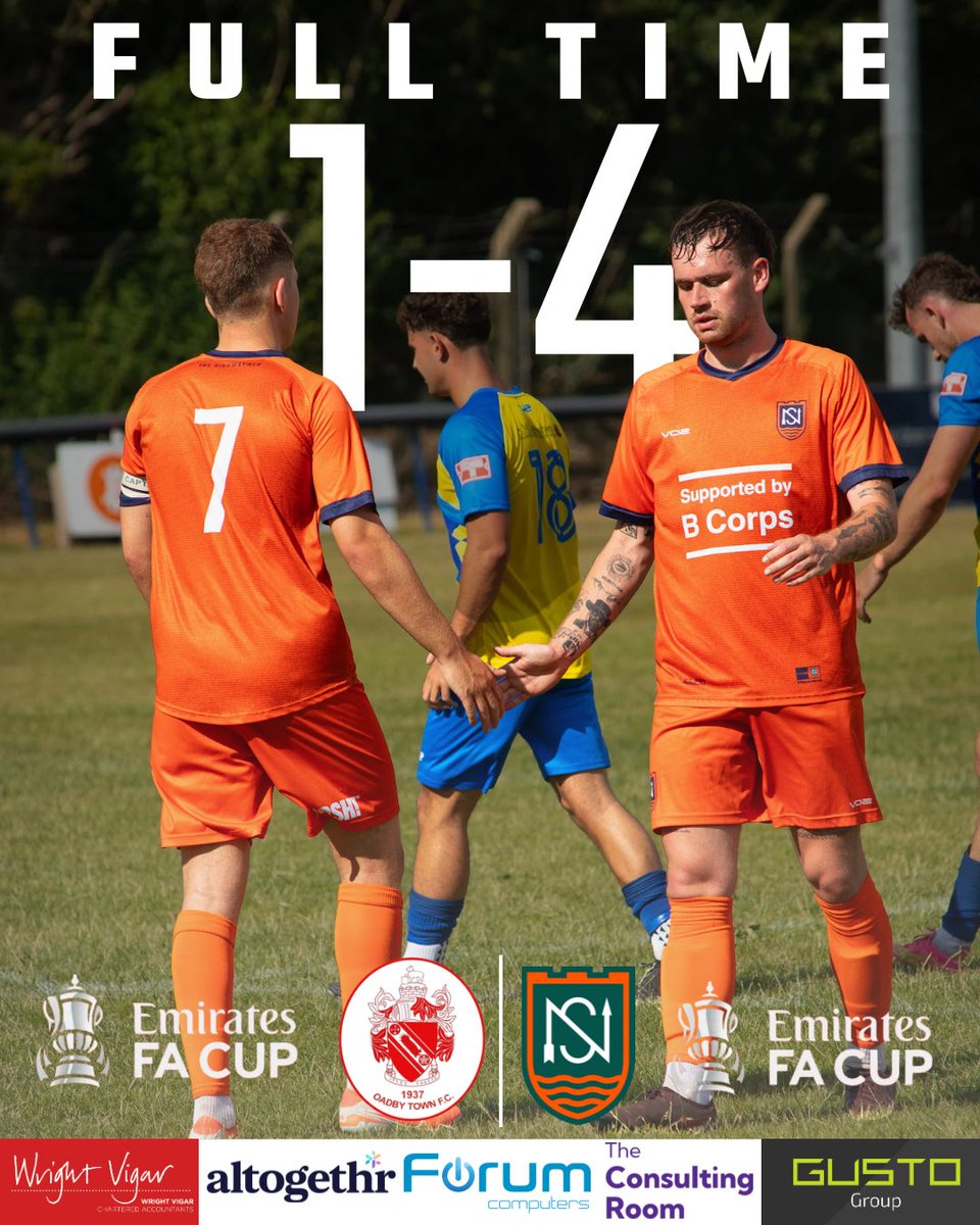 FULL TIME | A commanding performance from The Highwaymen sees us through to the next round! 💪

🟡 <a href="/GNG_Oadby/">GNG Oadby Town FC</a> 1-4 #TheHighwaymen 🟠

#EmiratesFACup #UpTheHighwaymen