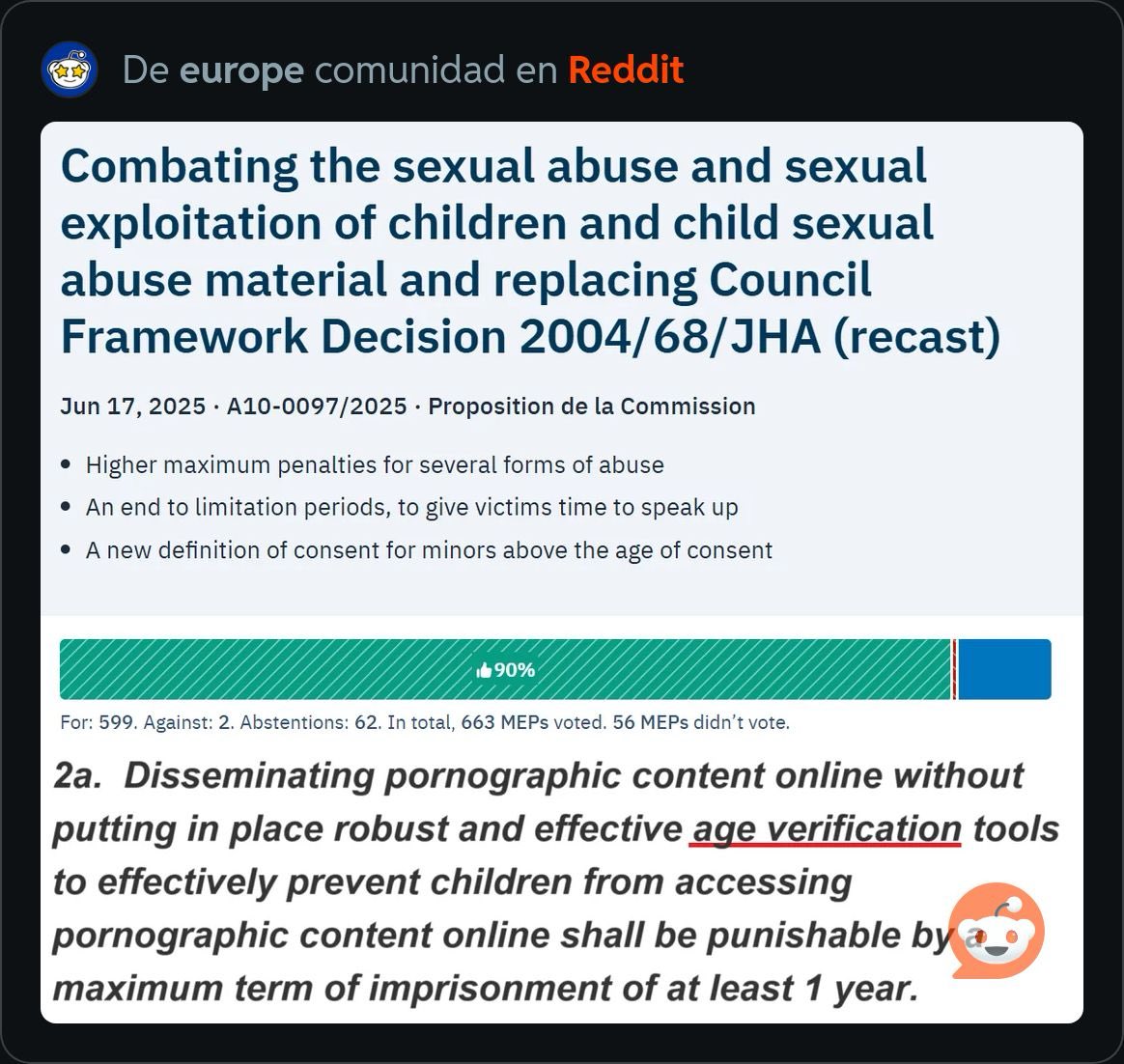 Camuflado como una medida “para ayudar a los niños” (siempre usan la misma excusa). La UE ha aprobado hoy el eID. Se acabó la libertad de expresión en Europa, a partir de ahora necesitarás usar tu DNI para usar redes sociales, para usar discord, etc…