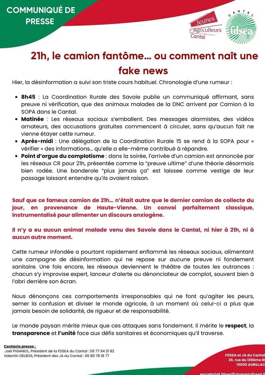 Fake News rictus aux lèvres 
L'égérie de la coordination rurale a encore frappé 

Tout le monde sait que c'était un fake, tu peux supprimer ton tweet, on a les enregistrements écrans 

J'en ai déjà vu mais lui il est c.n a bouffer du foin