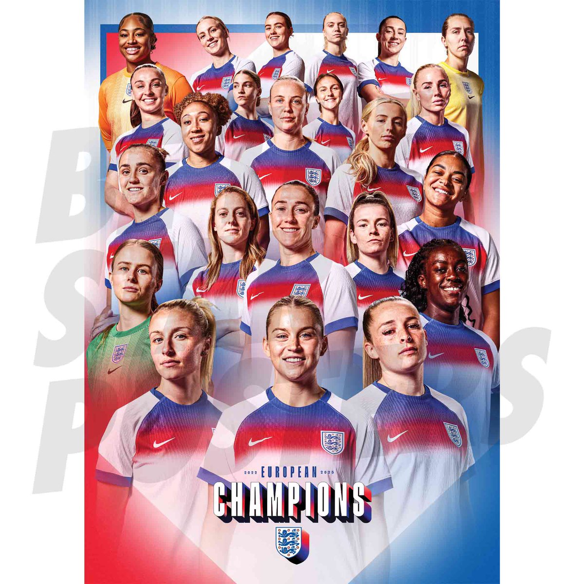 Our new officially licensed <a href="/Lionesses/">Lionesses</a> European Champions Montage is now live! #lionesses #europeanchampions #euro2025 #womenseuros2025 bethestarposters.com
